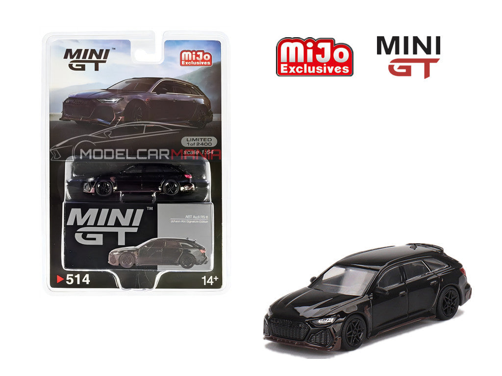 Mini GT 1:64 ABT Audi RS6 Johann Abt Signature Edition Black #514 Limited Edition MGT00514