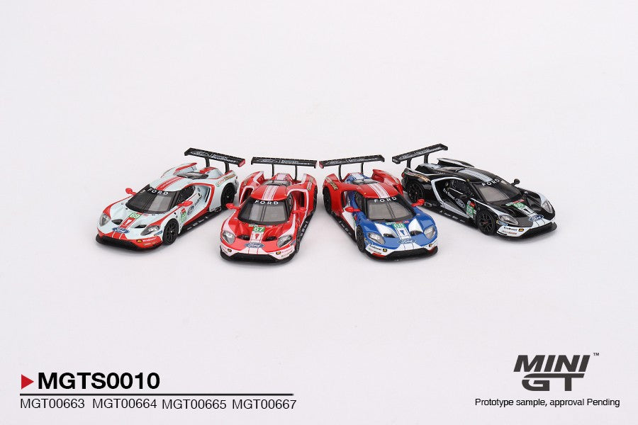 1/64 Mini GT Ford GT LMGTE PRO 2019 24 Hrs of Le Mans Ford Chip Ganassi Team 4 Cars Set Limited Edition 3000 Set MGTS0010