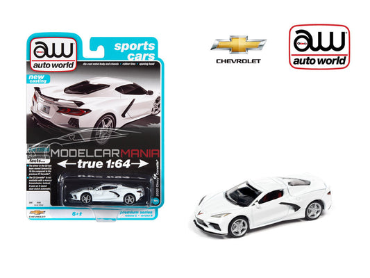 Auto World 1:64 Chevy Corvette C8 White Limited Edition AWSP065-24B