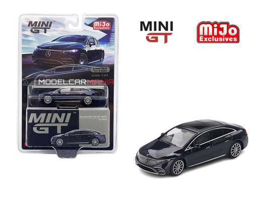 1/64 Mini GT #559 Mercedes-Benz EQS 580 4MATIC Nautical Blue Metallic Limited Edition mgt00559