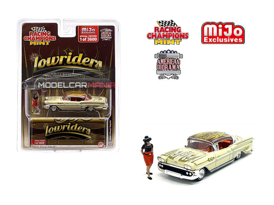 1/64 Racing Champions Lowriders 1958 Chevrolet Impala SS With American Diorama Figure Limited Edition RCCP1012