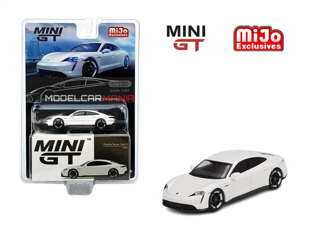 Mini GT 1:64 #218 Porsche Taycan Turbo S White Limited Edition mgt00218