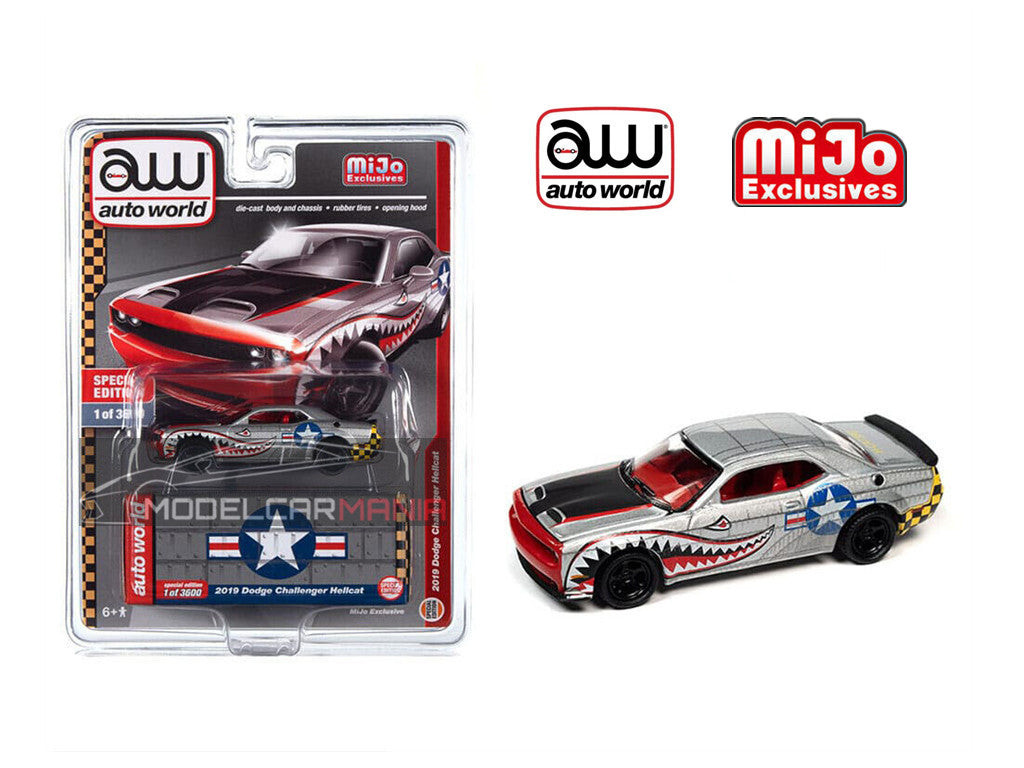 Auto World 1:64 Mijo Exclusives 2019 Dodge Challenger Hellcat Shark Teeth Custom Limited CP7940