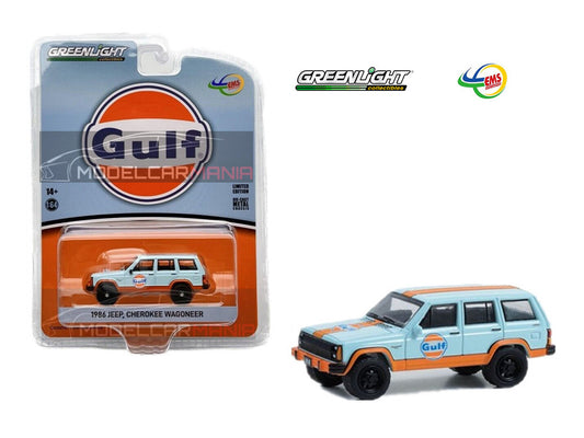 Greenlight 1:64 Indonesia Exclusive 1986 Jeep Cherokee Wagoneer GULF Livery Limited Edition    51523