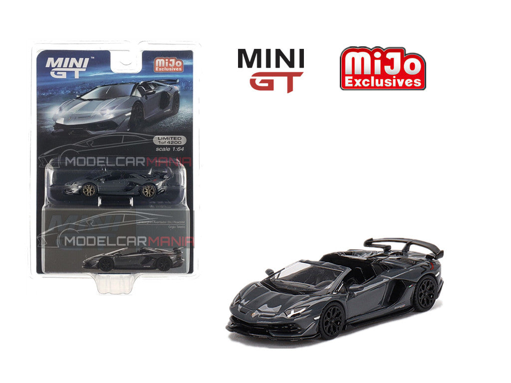 Mini GT 1:64 Mijo Exclusives Lamborghini Aventador SVJ Roadster Griglo Telesto #425 Limited Edition MGT00425