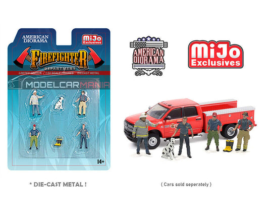 American Diorama 1:64 Mijo Exclusive Figure Firefighter II Set Limited Edition AD-76482MJ