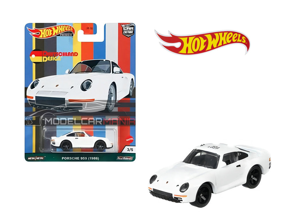 Hot Wheels 1:64 Car Culture Deutschland Design Porsche 959 White 1986 GRJ70