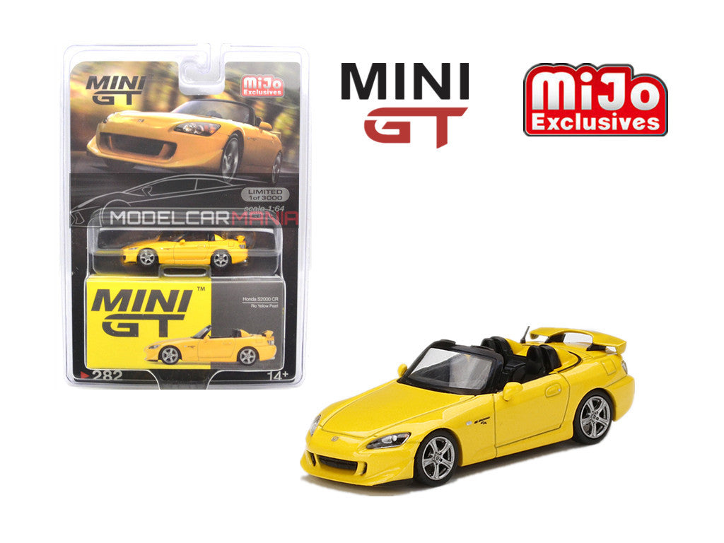 Mini GT 1:64 #282 Honda S2000 CR Rio Yellow Pearl Limited Edition mgt00282