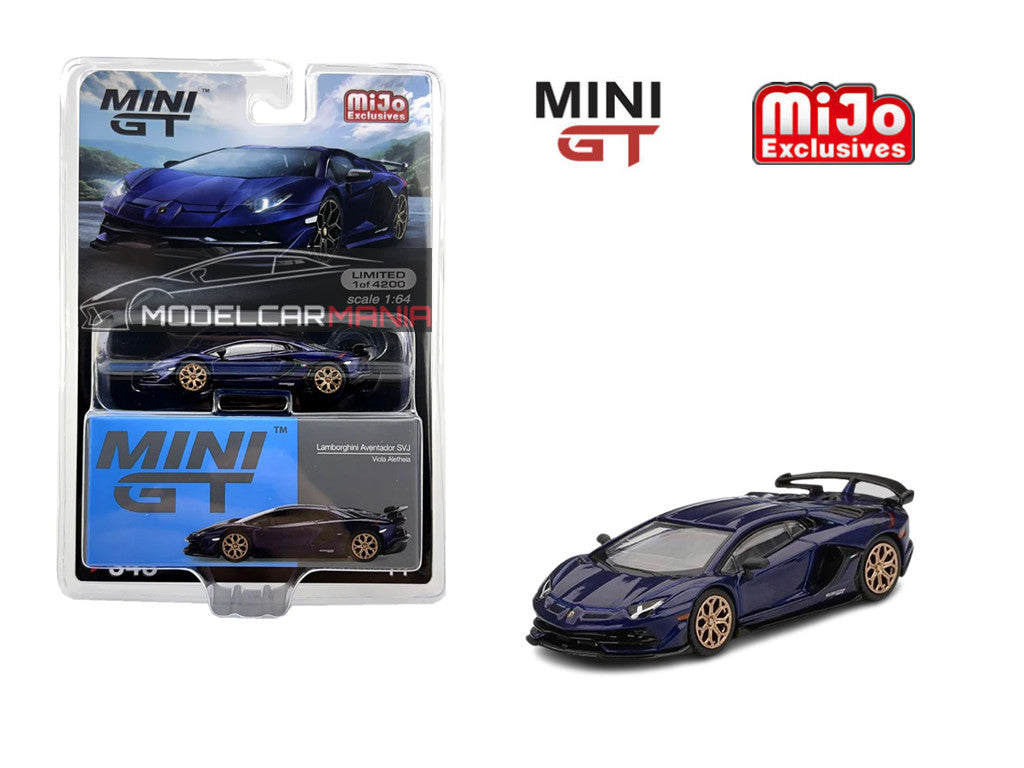 1/64 Mini GT #343 Lamborghini Aventador SVJ Viola Aletheia Limited Edition mgt00343