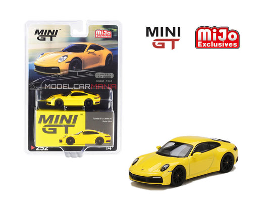 Mini GT 1:64 MiJo Exclusives Porsche 911 (992) Carrera 4S (Racing Yellow)#252 Limited Edition  mgt00252