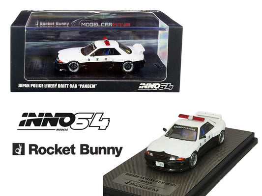 INNO64 1:64 Nissan Skyline GT-R (R32) Pandem Japan Police Livery Drift Car Limited Edition IN64-R32P-JPDC