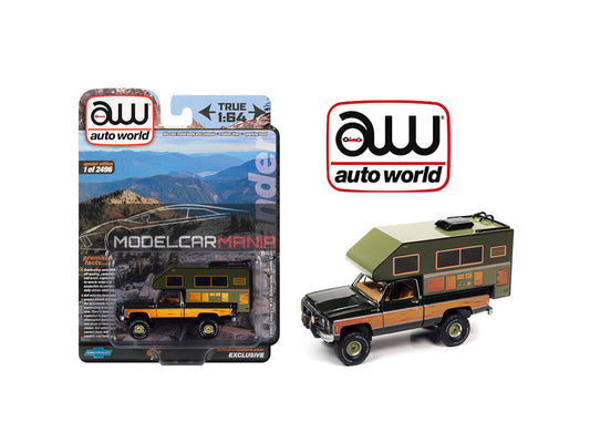 Auto World 1:64 1980 Chevrolet K10 Silverado With Camper Limited Edition -Auto World Store Exclusives   SCM128-24