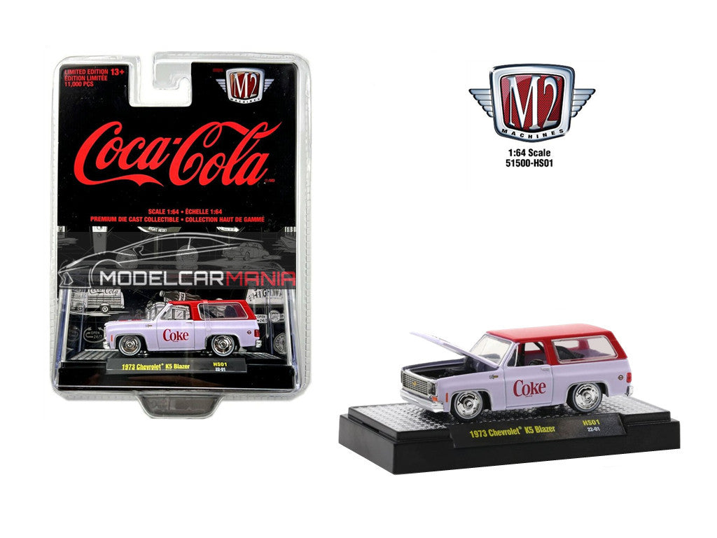 M2 Machines 1/64 Coca Cola 1973 Chevrolet K5 Blazer White Limited Edition 52500-HS01