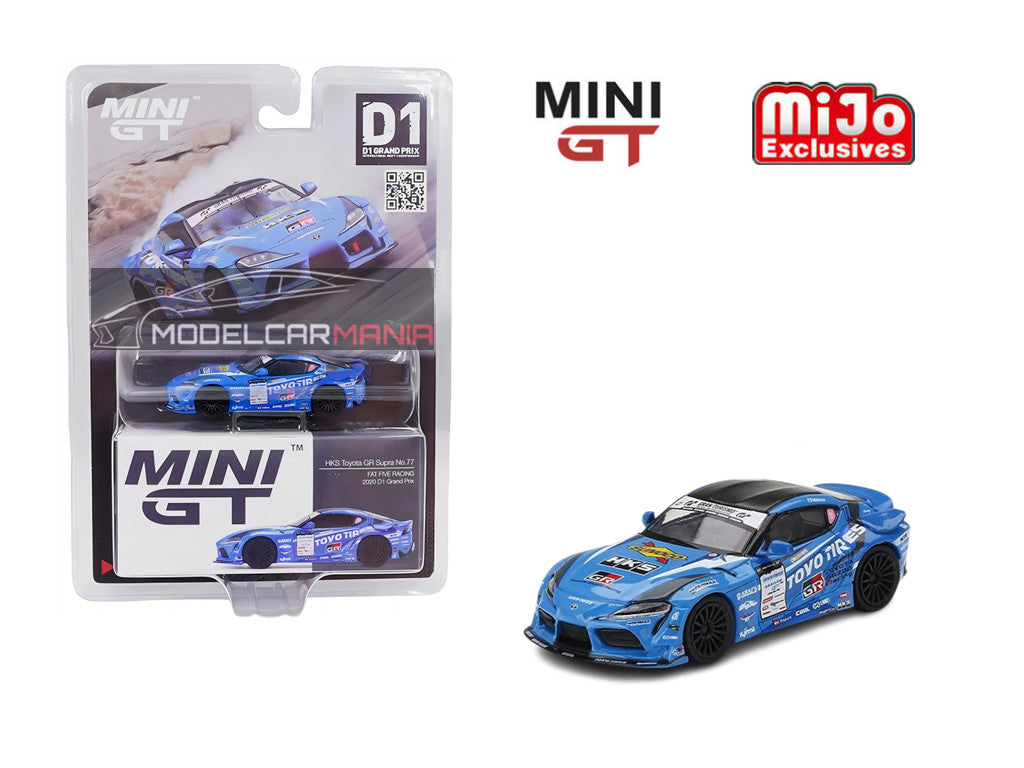 1/64 Mini GT #307 Japan Exclusive D1 GP HKS Toyota GR Supra #77 Fat Five Racing 2020 Limited Edition mgt00307