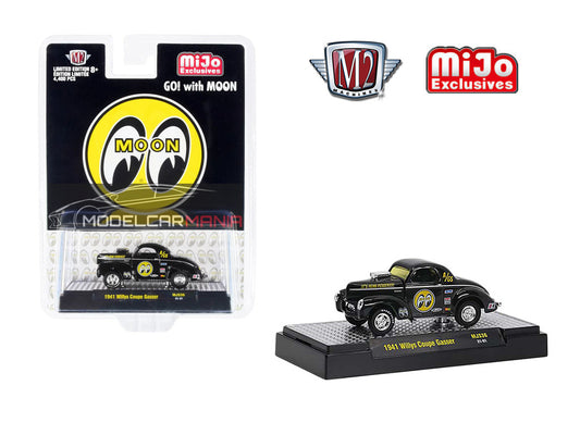 M2 Machines 1/64 Mijo Exclusive Auto-Gasser 1941 Willy's Coupe Mooneyes Gasser Limited Edition 31500-MJS36